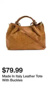 TJ Maxx Made In Italy Leather Tote With Buckles offer