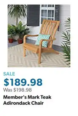 Sam's Club Member's Mark Teak Adirondack Chair offer