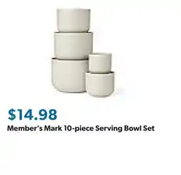 Sam's Club Member's Mark 10-piece Serving Bowl Set offer