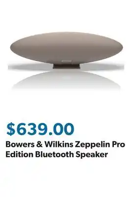 Sam's Club Bowers & Wilkins Zeppelin Pro Edition Bluetooth Speaker offer