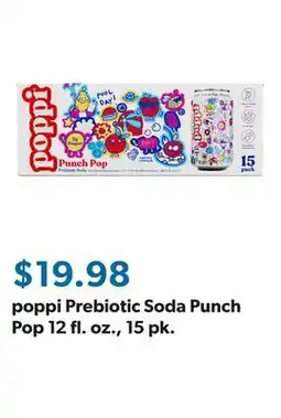 Sam's Club poppi Prebiotic Soda Punch Pop 12 fl. oz., 15 pk offer
