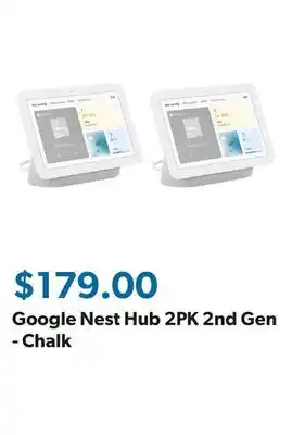 Sam's Club Google Nest Hub 2PK 2nd Gen - Chalk offer