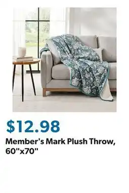 Sam's Club Member's Mark Plush Throw, 60x70 offer