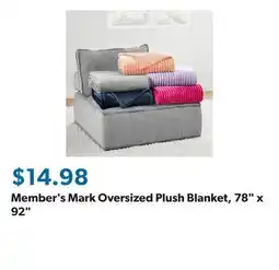 Sam's Club Member's Mark Oversized Plush Blanket, 78 x 92 offer