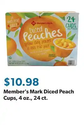 Sam's Club Member's Mark Diced Peach Cups, 4 oz., 24 ct offer