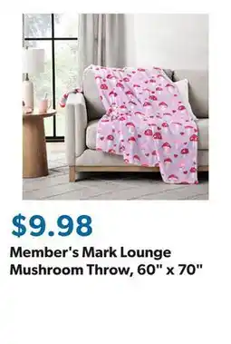Sam's Club Member's Mark Lounge Mushroom Throw, 60 x 70 offer