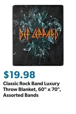 Sam's Club Classic Rock Band Luxury Throw Blanket, 60 x 70, Assorted Bands offer