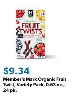 Sam's Club Member's Mark Organic Fruit Twist, Variety Pack, 0.63 oz., 24 pk offer
