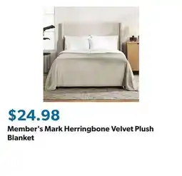 Sam's Club Member's Mark Herringbone Velvet Plush Blanket offer