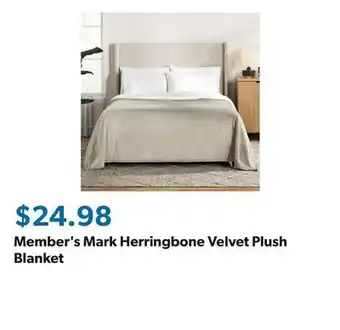Sam's Club Member's Mark Herringbone Velvet Plush Blanket offer