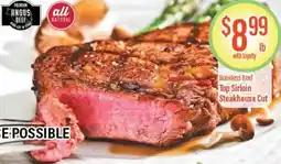 Chief Supermarket Boneless beef top sirloin steakhouse cut offer