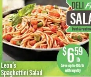 Chief Supermarket Leon's spaghettini salad offer