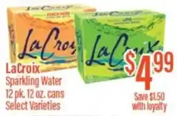 Chief Supermarket LaCroix sparkling water offer