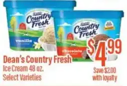 Chief Supermarket Dean's country fresh ice cream offer