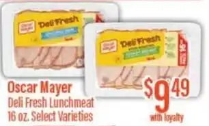 Chief Supermarket Oscar mayer deli fresh lunchmeat offer