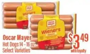 Chief Supermarket Oscar mayer hot dogs offer
