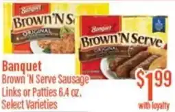Chief Supermarket Banquet Brown 'N Serve Sausage offer