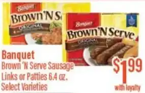 Chief Supermarket Banquet Brown 'N Serve Sausage offer