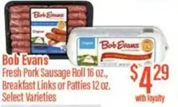 Chief Supermarket Bob Evans Fresh Pork Sausage Roll offer