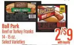 Chief Supermarket Ball Park Beef o Turkey Franks offer