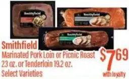 Chief Supermarket Smithfield Marinated Pork Loin or Picnic Roast offer