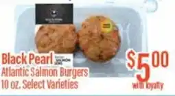 Chief Supermarket Black pearl atlantic salmon burgers offer