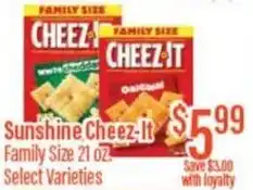 Chief Supermarket Sunshine cheez-it offer