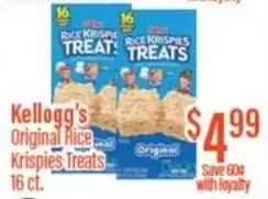 Chief Supermarket Kellogg's original rice krispies treats offer