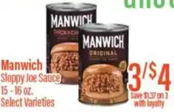 Chief Supermarket Manwich sloppy joe sauce offer