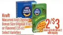 Chief Supermarket Kraft macaroni and cheese bonus offer