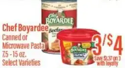 Chief Supermarket Chef boyardee canned or microwave pasta offer