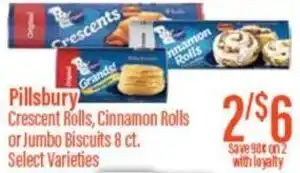 Chief Supermarket Pillsburry crescent rolls, cinnamon rolls offer