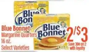 Chief Supermarket Blue bonnet margarine quarters offer
