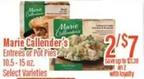 Chief Supermarket Marie callender's entrees or pot pies offer