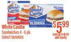 Chief Supermarket White castle sandwiches offer