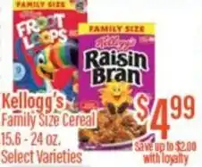 Chief Supermarket Kellogg's family size cereal offer