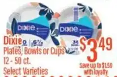 Chief Supermarket Dixie plates, bowls or cups offer