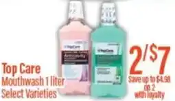 Chief Supermarket Top care mouthwash offer