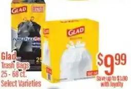 Chief Supermarket Glad trash bags offer