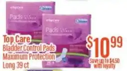 Chief Supermarket Top care bladder control pads maximum protection long offer