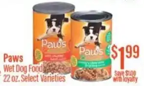 Chief Supermarket Paws wet dog food offer