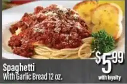 Chief Supermarket Spaghetti with garlic bread offer