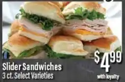 Chief Supermarket Slider sandwiches offer