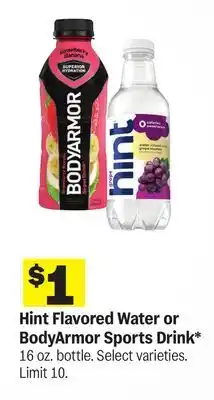 Meijer Hint Flavored Water or BodyArmor Sports Drink offer
