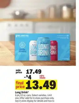 Meijer Long Drink offer