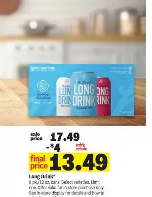 Meijer Long Drink offer