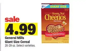 Meijer General Mills Giant Size Cereal offer