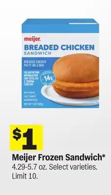 Meijer Meijer Frozen Sandwich offer