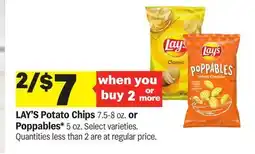Meijer LAY'S Potato Chips 7.5-8 oz. or Poppables* 5 oz offer