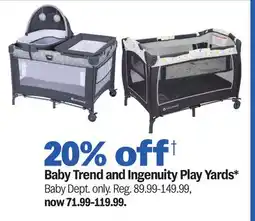 Meijer Baby Trend and Ingenuity Play Yards offer